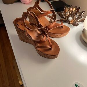 St. Tropez Tan Wedge Sandals FITS LIKE A 6.5